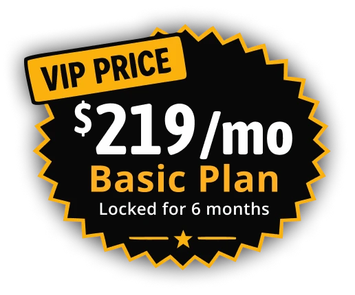 VIP price: $219 per month, Basic plan, locked for 6 months
